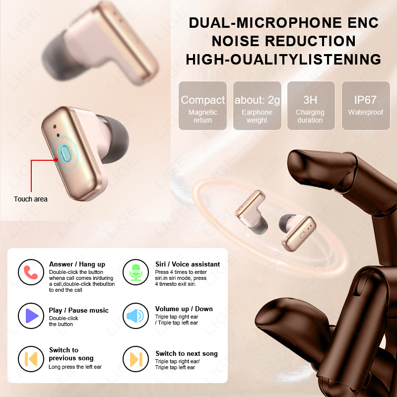 LIGE 2 In 1 TWS Headset Smart  - Smartwatch Headset review and price
