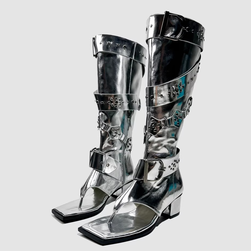 Punk Belt Buckle High Heels Sa - Leather Classic Strap review and price