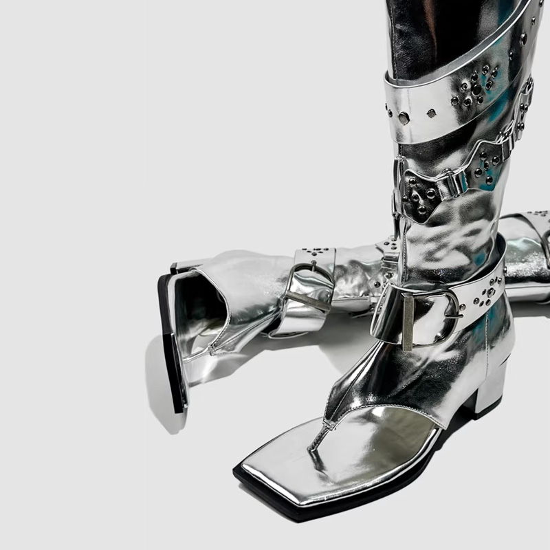 Punk Belt Buckle High Heels Sa - Leather Classic Strap review and price